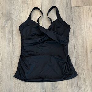 Lands' End Elegant Black Swim Top